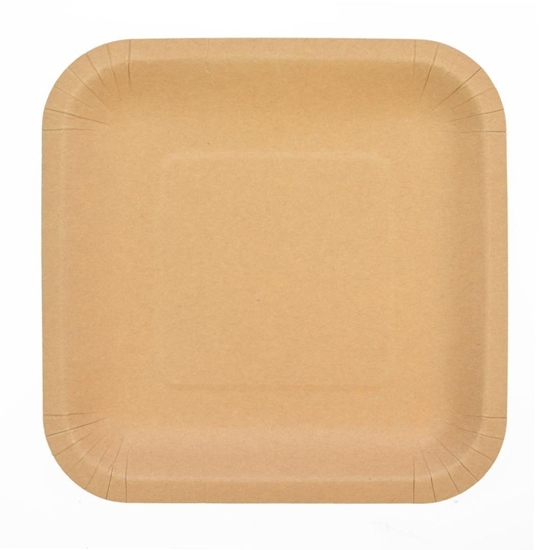 Изображение Talerze papierowe kraftowe 23x23cm 6szt