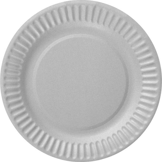 Picture of Talerzyki pap. jednokolorowe srebrne 18cm 6szt