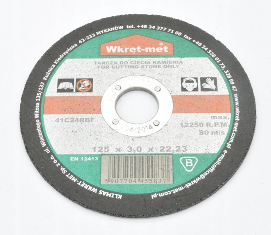 Picture of TARCZA KORUNDOWA DO CICIA KAMIENIA TCK-12530 125 mm WKRT-MET KLIMAS