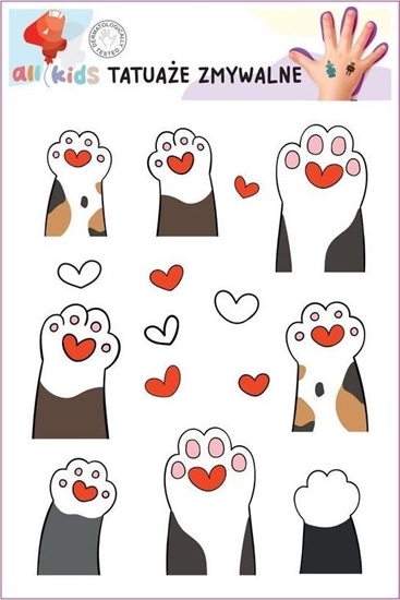 Picture of Tatuae zmywalne dla dzieci Kocie apki