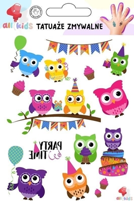 Picture of Tatuae zmywalne dla dzieci Kolorowe sówki