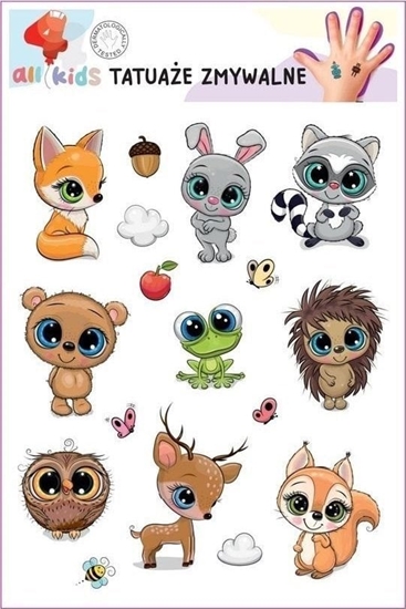 Picture of Tatuae zmywalne dla dzieci Wesoe zwierztka 1