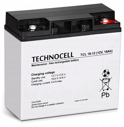 Attēls no TCL18-12 TECHNOCELL Akumulator AGM 12V 18Ah