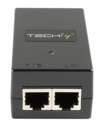 Attēls no TECHLY PoE Injector Injektor 1 Port 48 V DC IEEE 802.3af kompatibel Class 3 PoE 15 Watt 10/100