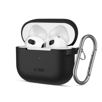 Picture of Tech-Protect Apple AirPods 3 Silicone Hook Case Black