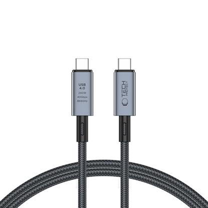 Attēls no Tech-Protect Tech-Protect UltraBoost Max USB-C 4.0 / USB-C 4.0 PD Cable 240W 8K 40Gbps 1m - Gray