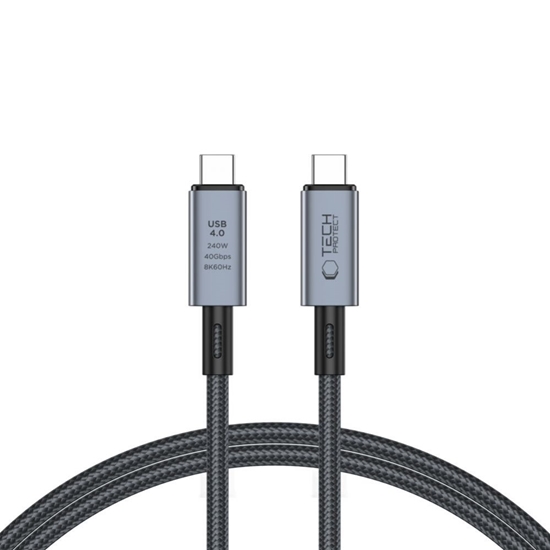 Picture of Tech-Protect Tech-Protect UltraBoost Max USB-C 4.0 / USB-C 4.0 PD Cable 240W 8K 40Gbps 1m - Gray