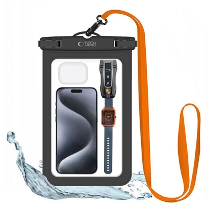 Attēls no Tech-Protect Tech-Protect Waterproof Case UWC9 waterproof for devices up to 8.9" - black and orange
