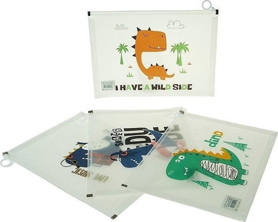 Изображение Teczka A4 plastikowa zapinana dinozaury (12szt)