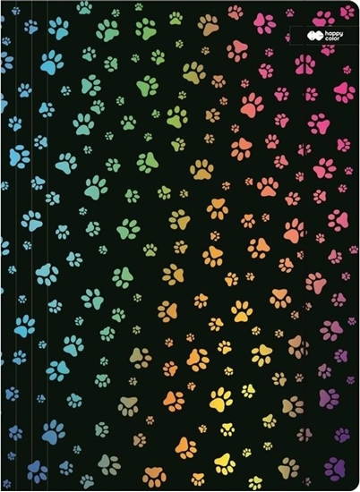 Picture of Teczka A4+ z gumk Miaow czarna HAPPY COLOR