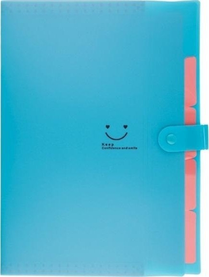 Picture of Teczka plastikowa A4 z 5 przegródkami niebieska