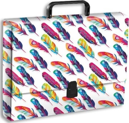 Picture of Teczka z rczk A4 PENMATE wzory - piórka