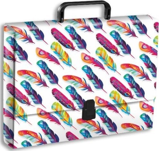 Picture of Teczka z rczk A4 PENMATE wzory - piórka