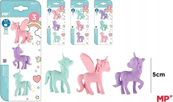 Picture of Teka Gumka kolorowa do ¶cierania Jednoroec 3szt