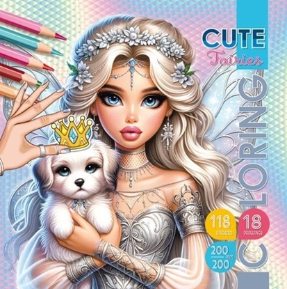 Attēls no Teka Kolorowanka z naklejkami 200x200 Urocze wróki