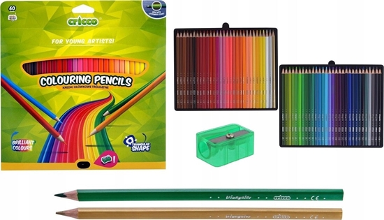 Picture of Teka Kredki trójk±tne z temperówk± 60 kolorów CRICCO