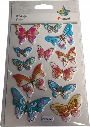 Picture of Teka Naklejki wypuke motyle zocone mix 12szt.