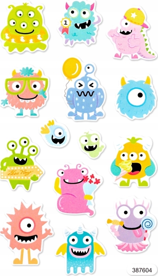 Picture of Teka Naklejki z pianki ¶wiec±ce w ciemno¶ci potworki