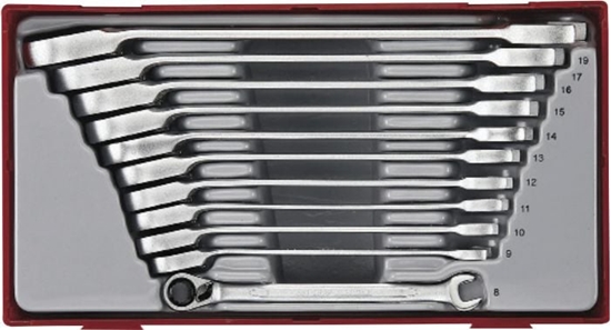 Изображение Teng Tools Zestaw kluczy pasko-oczkowych z grzechotk 8 - 19mm 11szt. (186740106)