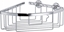 Picture of tesa ALUXX corner shower basket, aluminium, chrome-plated, guaranteed rust-free, including adhesive solution, 207 mm x