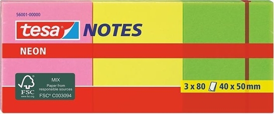 Picture of Tesa tesa Neon Notes 3 x 80 Blatt pink/gelb/grün 40 x 50mm