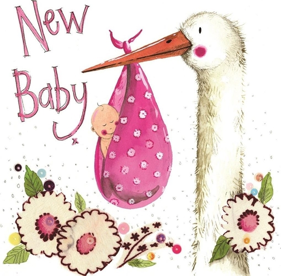 Picture of Tesla Karnet Narodziny S291 Dziewczynka Bocian