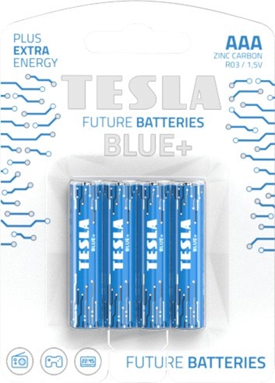 Picture of Tesla TESLA BLUE Zinc Carbon baterie AAA (R03, mikrotuková, blister) 4 ks