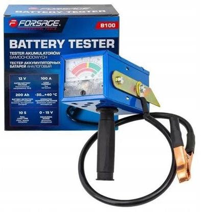 Attēls no Tester akumulatorów analogowy 12V, 100A, 200Ah (pistoletowy)