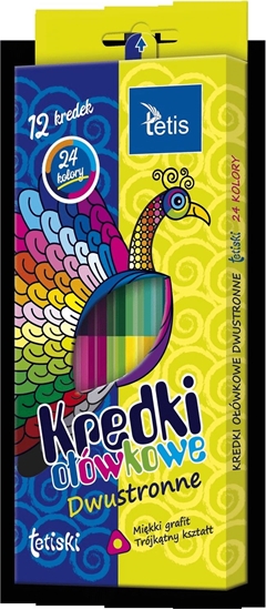 Picture of Tetis Kredki Tetiski trójktne dwust. 12szt 24 kol. TETIS