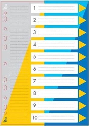 Attēls no Tetis Przekadki PP TETIS A4 numeryczne 1-10 Tetis