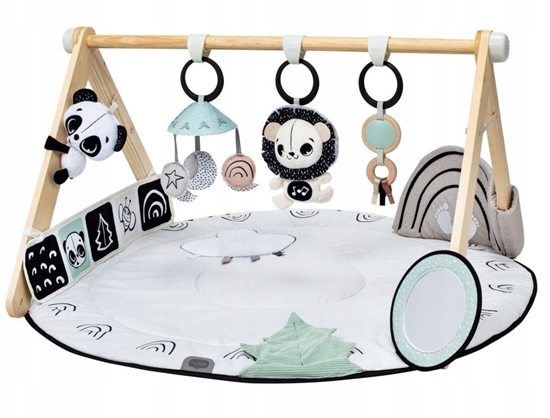 Изображение Tiny Love Gimnastyka/mata edukacyjna z drewnianym stojakiem  Décor czarno-biaa