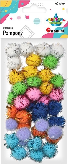 Picture of Titanum Brokatowe pompony, MIX kolorów, 40szt, CRAFT-FUN
