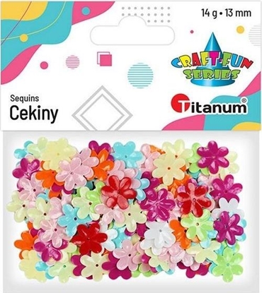 Attēls no Titanum Cekiny 13mm wypuke pastelowe kwiaty mix kolorów