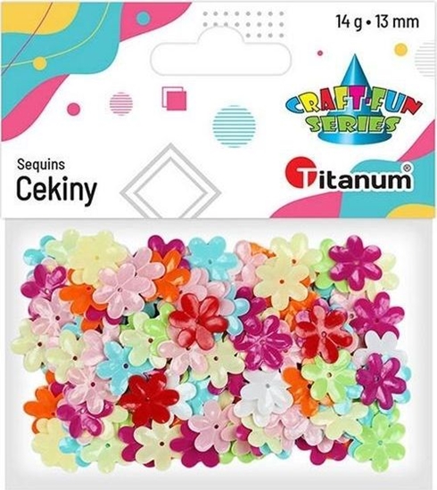 Picture of Titanum Cekiny 13mm wypuke pastelowe kwiaty mix kolorów