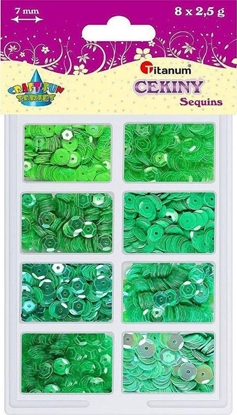 Attēls no Titanum Cekiny 7mm 8 kolorów x 2,5g zielone