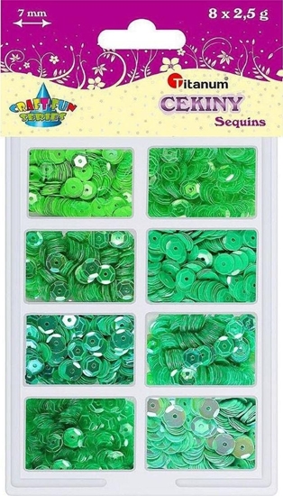 Picture of Titanum Cekiny 7mm 8 kolorów x 2,5g zielone