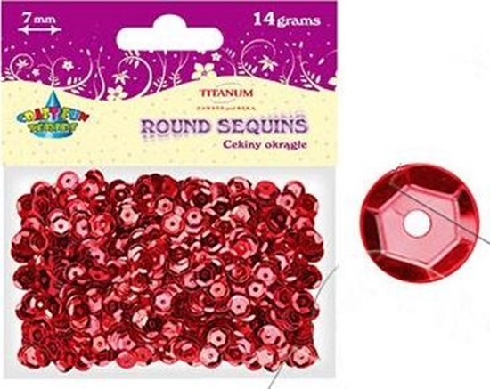 Picture of Titanum Cekiny okrge czerwone metaliczne 7mm 14g.(cm6r)