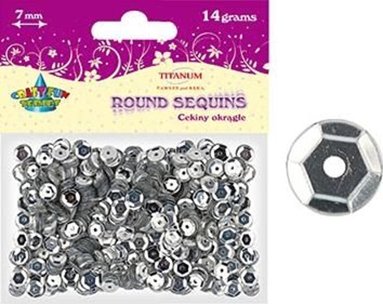 Picture of Titanum Cekiny okrge srebrne metaliczne 7mm 14g.(Cm6s)