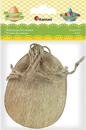 Изображение Titanum Drewniana zawieszka jajko 70x90mm 6szt.