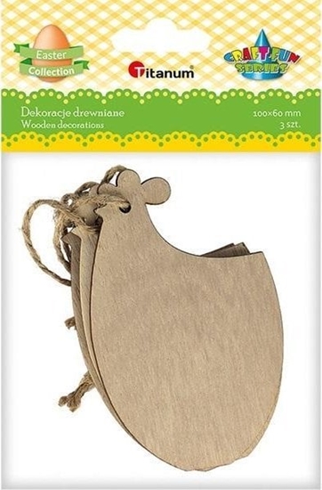 Picture of Titanum Drewniana zawieszka kura 62x100mm 3szt.