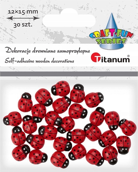 Изображение Titanum Drewniane biedronki samoprzylepne 3D 12x15mm 30szt