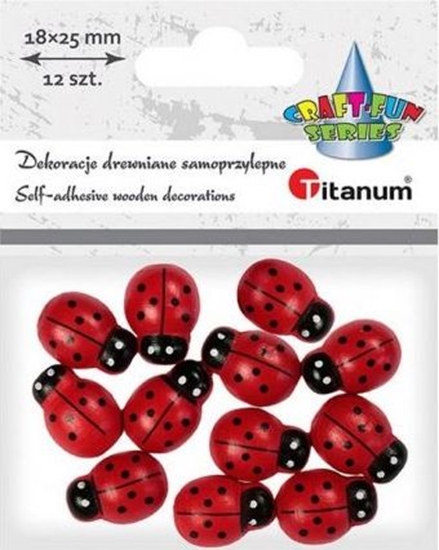 Изображение Titanum Drewniane biedronki samoprzylepne 3D 18x25mm 12szt