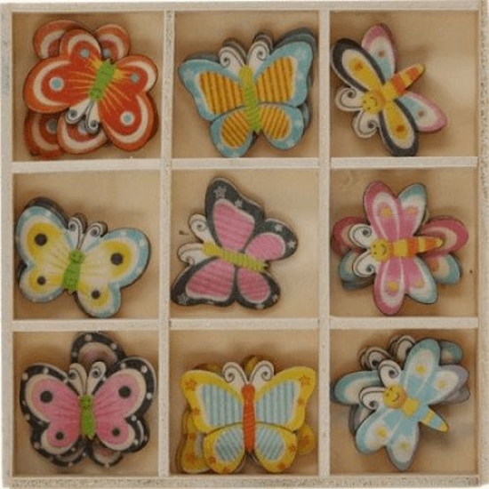 Picture of Titanum Drewniane dekoracje w pudeku mix wzorów 27szt