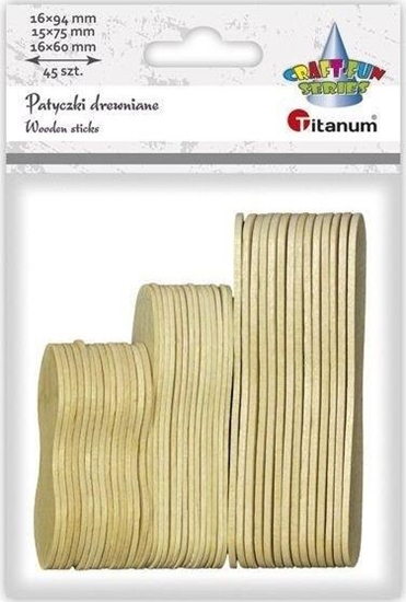 Picture of Titanum Drewniane patyczki yeczki mix 45szt