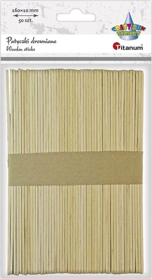Изображение Titanum Drewniane patyczki proste 10x160mm 50szt