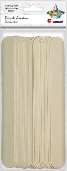 Изображение Titanum Drewniane patyczki proste 24x200mm 18szt