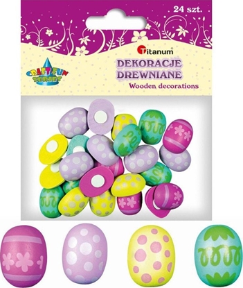 Picture of Titanum Drewniane pisanki 3D 18x23mm mix 24szt