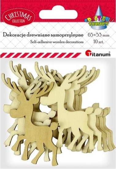 Изображение Titanum Drewniane renifery samoprzylepne 10szt