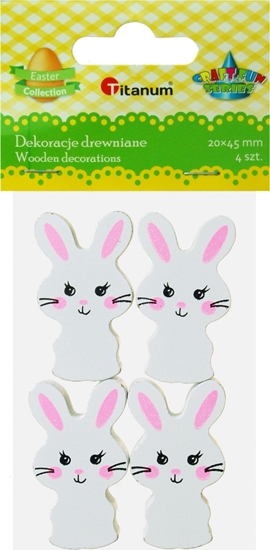 Изображение Titanum Drewniane zajce biae 25x43mm 4szt