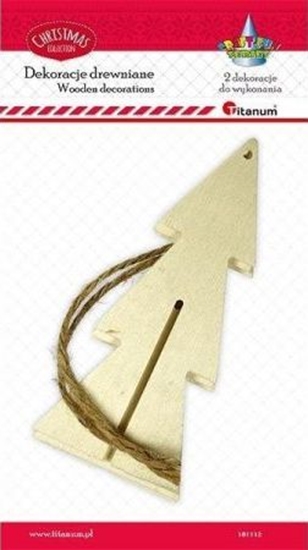 Picture of Titanum Drewniane zawieszki 3D choinki 2szt